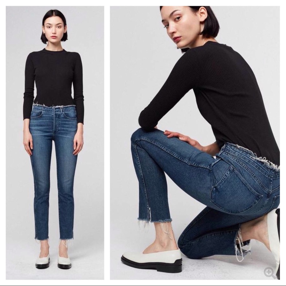3x1 Nyc Frayed Edge Shelter Slim Jeans